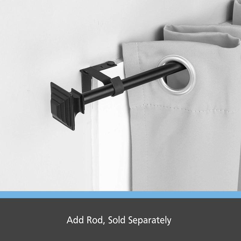 Kenney Fast Fit 5/8" No Measure Curtain Rod Brackets, Matte Black - Image 3